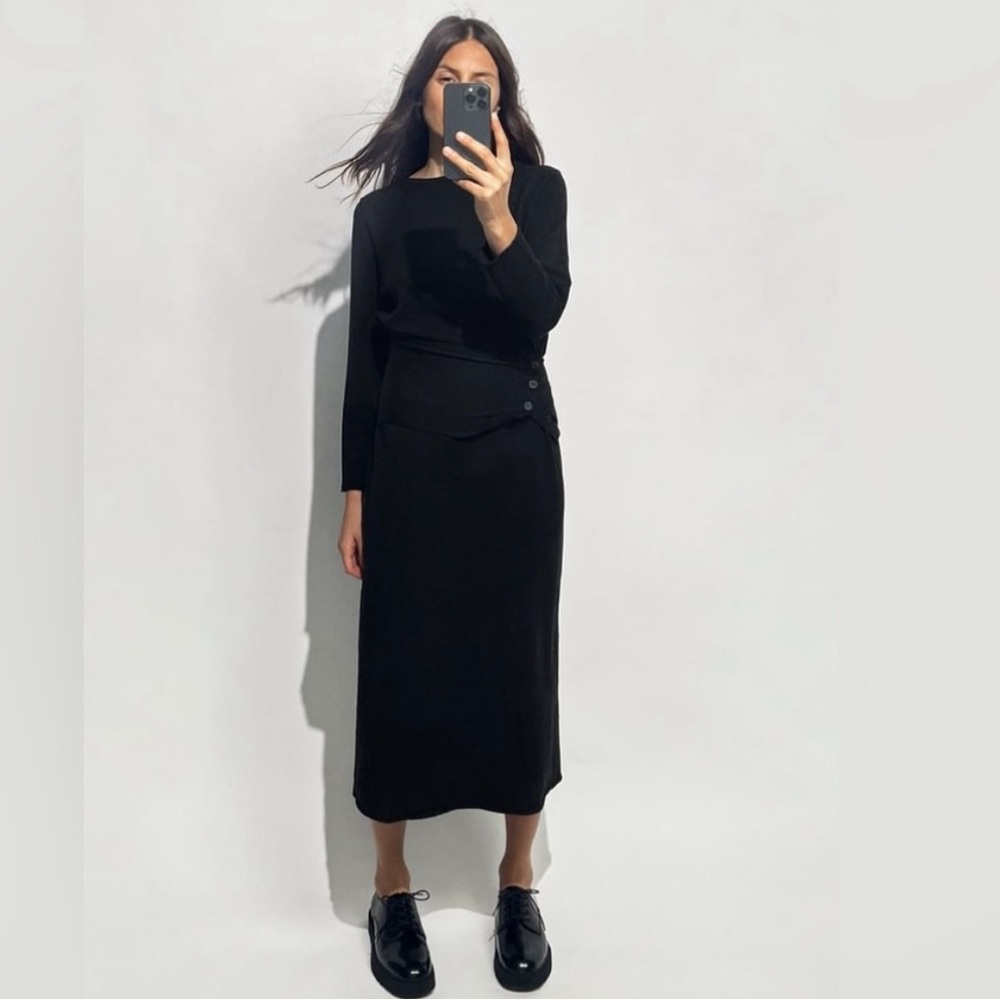 Zara Sash Knit MIDI Dress - NWT Small 🖤 - Picture 1 of 9